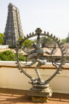 Nataraja  dancing posture of Hindu God Shiva and a gopuram  Meenakshi TempleTravelTourismJourneySouthSouthernIndiaIndianAsiaAsianOutsideOutdoorBuildingArchitectureArchitecturalCultureC...