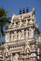 Carved figures on a gopuram  Ujaini Maha Kali Temple  AsianOutsideOutdoorBuildingArchitectureArchitecturalCultureCulturalReligionReligiousPrayPrayerWorshipWorshippingWorshipingHolyThe...