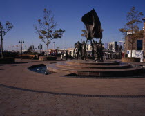 St Helier. Liberation Square with Philip Jacksons Liberation SculptureEuropean Scenic Northern Europe