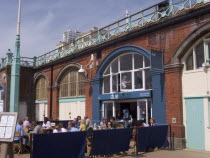 Due South restaurant in the arches underneath the promenade.European Great Britain Northern Europe UK United Kingdom British Isles Southern