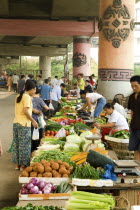 Street market selling vegetables below Ciqikou  Ancient TownAsia Asian Chinese Chungkuo Jhonggu Zhonggu