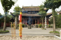 The Baolun Si Temple is 1500 years old dating back to the Western Wei dynastyAsia Asian Chinese Chungkuo Jhonggu Zhonggu One individual Solo Lone Solitary Religious