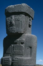 Tihuanaku basalt figure. Sun God. Ancient pre-Aymara siteAmerican Bolivian Hispanic History Latin America Latino Religion South America