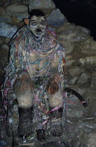 Siglo XX  Tin Mine. Tio The God Who Protects the Miners. Miners give Tio offerings of coca leaves and cigarettesAmerican Bolivian Hispanic History Latin America Latino Religion South America