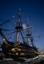 Admiral Lord Nelsons HMS Victory in Portsmouth s Historic Dockyard.European Great Britain History Northern Europe UK United Kingdom