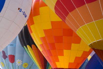 Inflated Hot Air Balloons with prominent flower pattern on one.European Schweiz Suisse Svizzera Swiss Western Europe Winter Snow Festivals International Balloon Festival 1 Guangzhou Single unitary