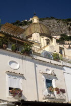 Streetscape in town centre with Church of Santa Maria Assunta and its majolica dome Churches Religion Italy Architecture Center European Italia Italian Religious Southern Europe