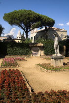 Villa Cimbrone. Statue in walled gardens with Villa Cimbrone behindFlowers Gardens Architecture Villas European Italia Italian Southern Europe Scenic