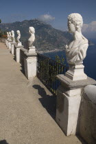 Villa Cimbrone. Statues on the Belvedere of Infinity overlooking seaStatues Seascapes Coastlines European Italia Italian Southern Europe Scenic