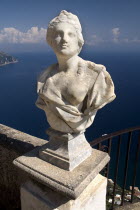 Villa Cimbrone. Statue on Belvedere of Infinity overlooking seaStatues Seascapes Coastlines European Italia Italian Southern Europe Scenic