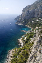 Capri Town. View northwards from Punta del CannoneCoastlines Seascapes Islands Mediterranean European Italia Italian Southern Europe Scenic