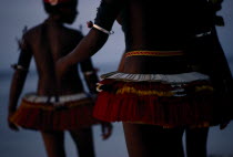 Cropped shot of girls dressed for traditional danceAfrica Classic Classical Guinee Historical Immature Older Pacific Islands Performance