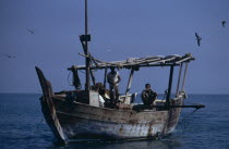 Fishing dhow boat at seaMiddle East Qatari