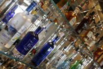 Display of various spirits and liquorsEuropean  Liquor Bar Cocktails Inn Pub Tavern