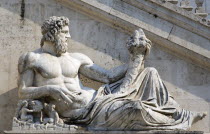 Statue representing the River Tiber remodelled from a statue representing the River Tigris from Emperor Constantines bath on the Quirnal at the front of the Palazzo Senatorio  now the City Hall  in Pi...