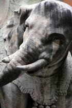 Berninis marble elephant in the Obelisk of Santa Maria sopra Minerva in the Piazza della MinervaEuropean Italia Italian Roma Southern Europe Gray History Religion Religious