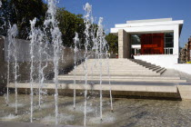 Lazio Fountains in front of the Ara Pacis The Altar of Peace a monument from 13 BC celebrating the peace created in the Mediteranean by Emperor Augustus after his victorious campaigns in Gaul and Spai...