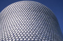 Selfridges Store at The Bullring Shopping Centre. Exterior detail of the spun aluminium discs.European Centre Great Britain Northern Europe UK United Kingdom Aluminum British Isles Center