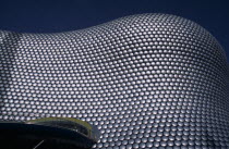 Selfridges Store at The Bullring Shopping Centre. Exterior detail of the spun aluminium discs.European Centre Great Britain Northern Europe UK United Kingdom Aluminum British Isles Center