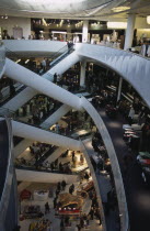 The Bullring Shopping Centre. Interior view of escalators and department stores on multiple levels European Centre Great Britain Europe UK United Kingdom British Isles Center Northern Europe