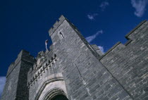 Arundel Castle. Angled part view of the entrance gate and crenelated towers.European Castillo Castello Great Britain History  UK United Kingdom British Isles Castle Castello Castle Castillo Northern...