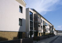 Modern apartment complex in City Point  a redevelopment of a brown field site next to the main train station.FlatsEuropeanGreat Britain UK United Kingdom British Isles Flat Northern Europe
