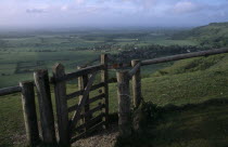 Stile gate on Devil s Dyke with view over lush green South Downs landscapeNature TrailsAreas of outstanding natural beautyEuropean Great Britain Europe Scenic UK United Kingdom British Isles Northe...