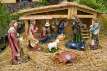 Outdoor Nativity scene beside the road at Christmas on Canouan Island in The GrenadinesCultural Cultures Immature Kids Order Fellowship Guild Club Religious West Indies Xmas Christmas Religion Young...