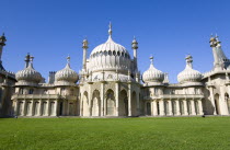 The onion shaped domes of the 19th Century Pavilion designed in the Indo- Saracenic style by John Nash commissioned by George Prince of Wales later to become King George IV.European Great Britain His...
