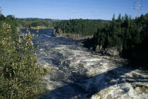River Sanguenay rapids.American Canadian North America Northern Scenic