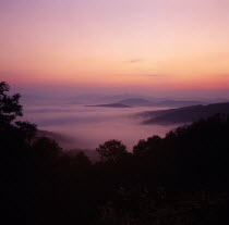 Sunrise on Skyline Drive American North America Northern Scenic United States of America