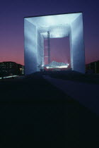 La Grande Arche at La Defence illuminated at night Defense French Nite Western Europe European