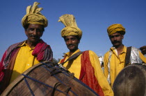 Portrait of three drummers Percussion InstrumentDrums3 Asia Asian Pakistani