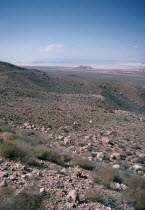 View from hills down towards a salt lake in the valley belowAsian Ecology Entorno Environmental Environnement Green Issues Iranian Middle East Scenic