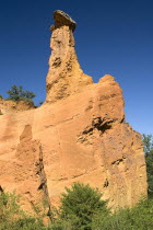 Colorado Provencal.  Cheminee de Fee or Fairy Chimneys  eroded column of ochre rock.Ochre Trail European French Western Europe