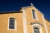 Roussillon.  Exterior facade of town church.European French Western Europe Religious Religion