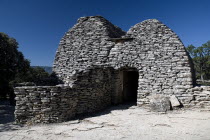 Le Village des Bories.  Primitive abandoned village comprising of stone Bories  also known as Gallic Huts each with a specific function  this is a dwelling house.hovel European French Western Europe...