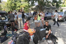Tsunami carnage the day after. The Town Hall in Phuket town is being used as a shelter for the people who have no where to go. People wait as they have lost there passports and money. On the 27th Dec...
