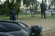 Statue knocked over during coup.Eastern Europe Europe & Asia European Moskva Rossija Rossiya Russian