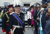 The Governor of Bermuda Lord Waddington attending Masonic Peppercorn Ceremony.Bermudian West Indies