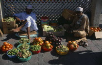 Fruit and vegetables on sale at Muttrah soukMarket Mutrah Middle East Omani