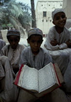 Boys at Koranic schoolKids Learning Lessons Middle East Northern Omani Religious Teaching Religion