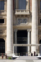 Vatican City Pope Benedict XVI during his regular Wednesday Audience under a canopy at the front of the Basilica of St Peter European Italia Italian Roma Southern Europe Catholic Principality Citta d...