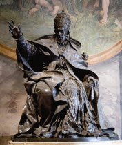 Bronze statue of Pope Innocent X Pamphili  sculpted by Algardi  1645-1650  in the Palazzo dei Conservatori on the CapitolEuropean Italia Italian Roma Southern Europe History Learning Lessons One indi...
