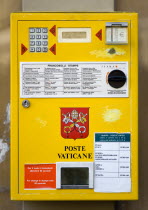 Vatican City Vatican postage stamp dispensing machineEuropean Italia Italian Roma Southern Europe Catholic Principality Citta del Vaticano Papal Religious Christian Religion