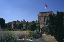 View across the garden towards the country house and opera house near Lewes.European Great Britain Northern Europe Performance UK United Kingdom British Isles Public Presentation