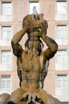 The Fontana del Tritone or Triton Fountain by Bernini in Piazza BarberiniEuropean Italia Italian Roma Southern Europe History