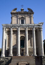 The Temple of Antoninus and Faustina incorporated into the church of San Lorenzo in Miranda in the ForumEuropean Italia Italian Roma Southern Europe History Religion Religious