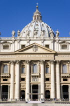 Vatican City The Basilica of St Peter with tourists at the entranceEuropean Italia Italian Roma Southern Europe Catholic Principality Citta del Vaticano History Holidaymakers Papal Religion Religious...