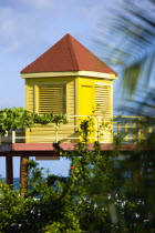 Grand Anse Beach with bright yellow lifeguard post on stilts overlooking the seaBeaches Resort Sand Sandy Scenic Seaside Shore Tourism West Indies Caribbean Grenadian Greneda Beaches Resort Sand San...